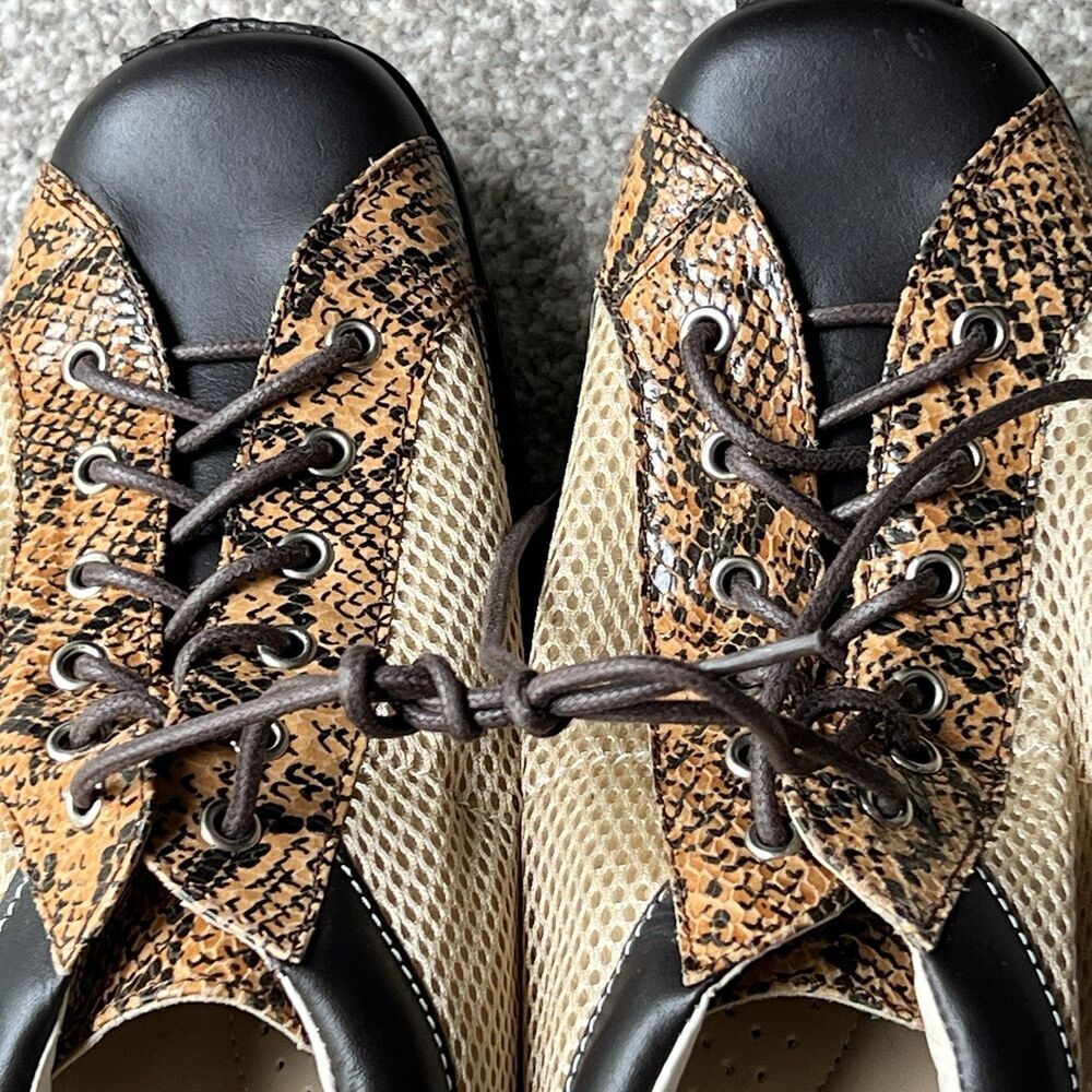 Newport‎ News Mens Dress Shoes Sz 11 Snake Pattern Brown Tan Patent Leather - Picture 3 of 12